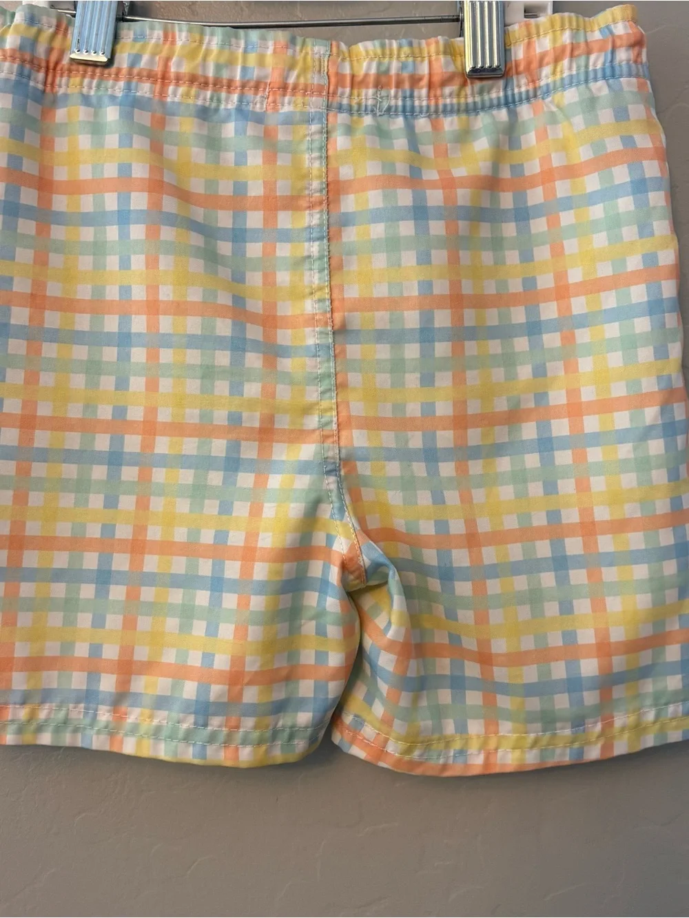 Ruggedbutts summertime gingham pastel swim trunks size 4t